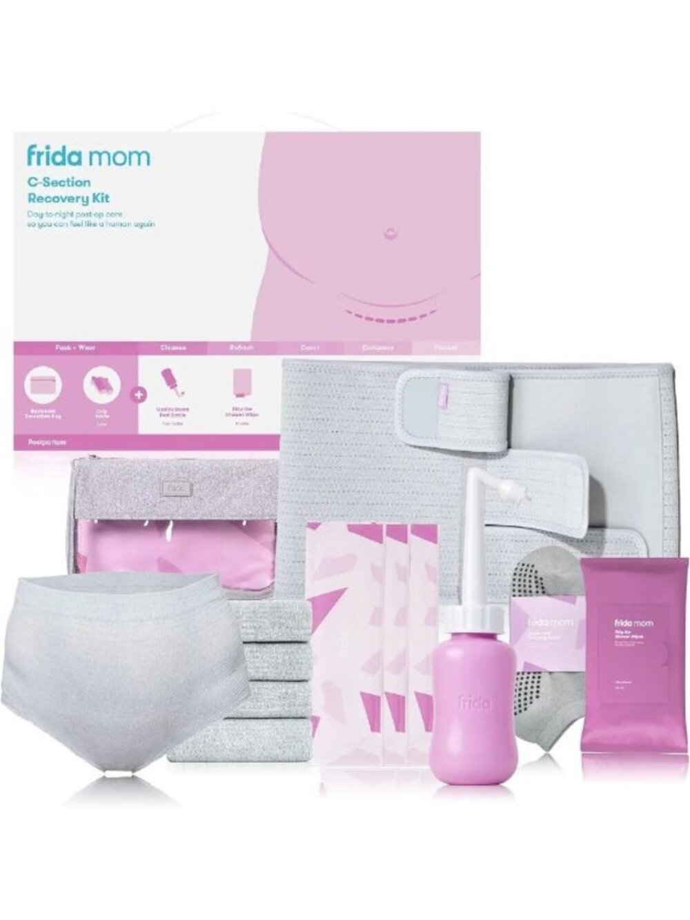 Frida Mom C-Section Recovery Kit Day-to-Night Post-Op Care Kit New